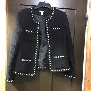 Chico’s Size 1 Black Blazer with studs.